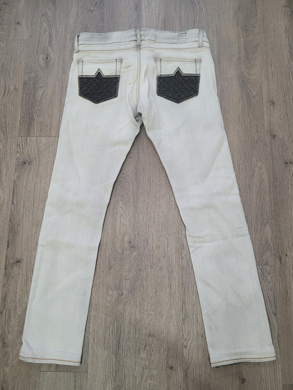 Italy Blue Blood White Dye Tie White Jeans Made in Italy Size: W30 L34